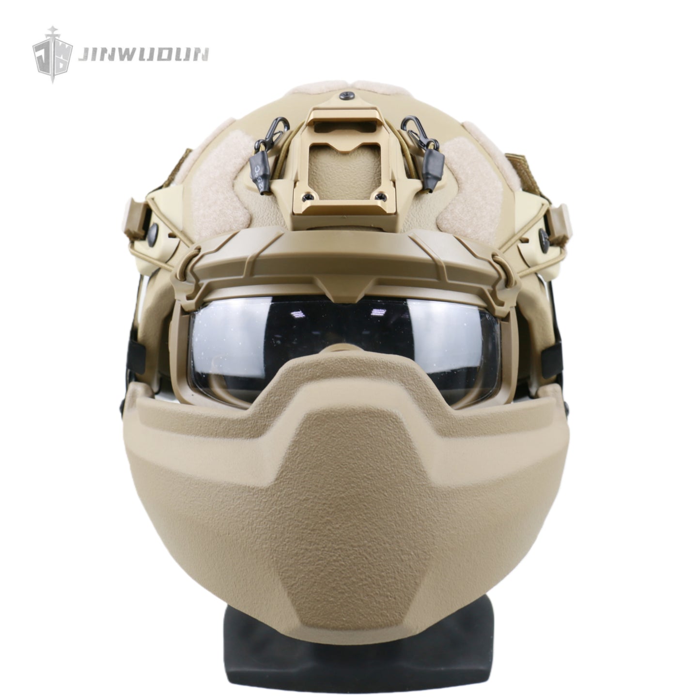 APA-03LT-MICH Full Protection Bulletproof Helmet Kit: Bulletproof Helmet + Jaw Protector + Goggles - NIJ IIIA Protection, 9x19mm Bullet.