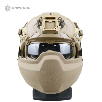 APA-03LT-MICH Full Protection Bulletproof Helmet Kit: Bulletproof Helmet + Jaw Protector + Goggles - NIJ IIIA Protection, 9x19mm Bullet.