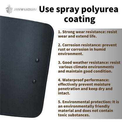 NIJ IIIA+ Bulletproof Shield with Polyurea Coating: 20.5x24-Inch Curved UHMWPE Design