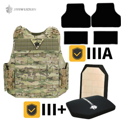 JWD-NIJ IIIA/III+/IV Level Bison bulletproof vest, 1000D nylon material fortress protection camouflage