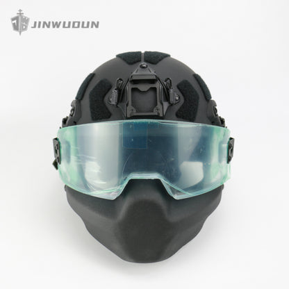 JWD-NIJ IIIA bulletproof helmet combination (helmet + goggles + jaw guard) IIIA level protection PE material