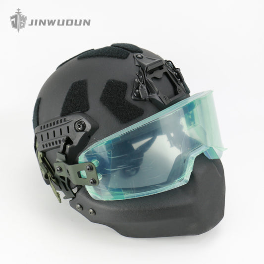 JWD-NIJ IIIA bulletproof helmet combination (helmet + goggles + jaw guard) IIIA level protection PE material