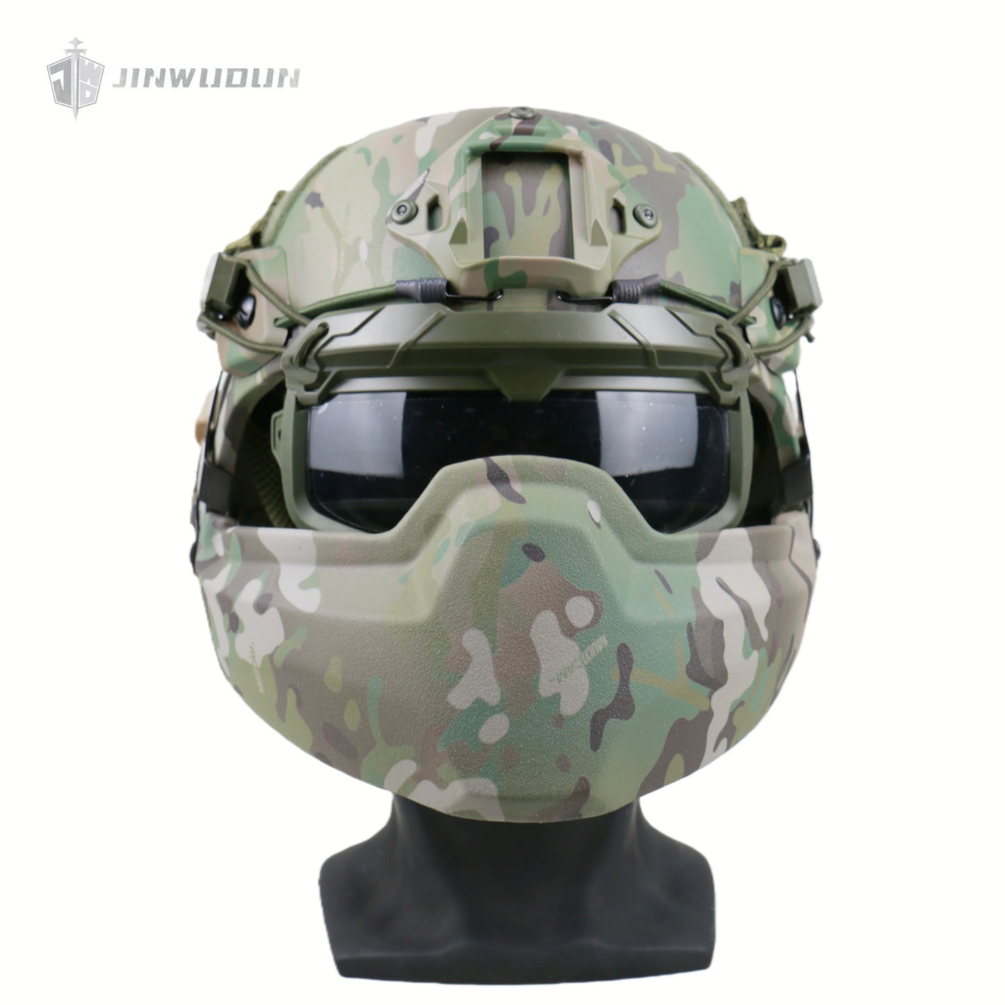 APA-03LT-MICH Full Protection Bulletproof Helmet Kit: Bulletproof Helmet + Jaw Protector + Goggles - NIJ IIIA Protection, 9x19mm Bullet.