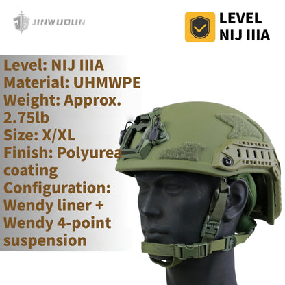 FAST SF2.0 Lightweight Tactical Ballistic Helmet NIJ IIIA 9×19 FMJ