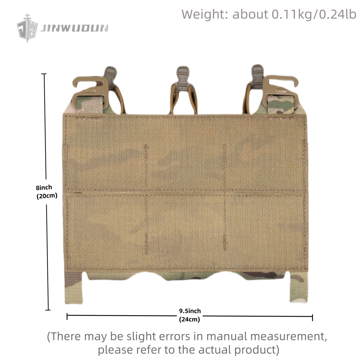Triple elastic functional bag Tactical vest chest hanging external functional bag Velcro