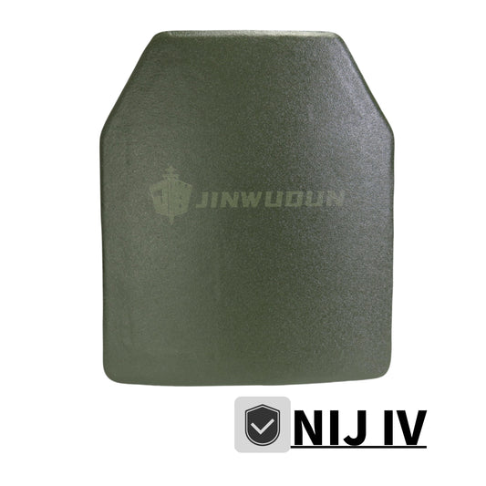 Bulletproof Plate NIJ IV, UHMWPE + Ceramic Composite, Polyurea Coating, 10x12 Inches