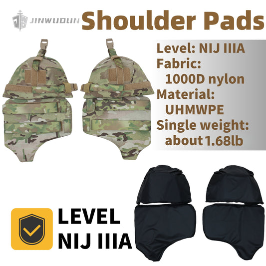 Level NIJ IIIA bulletproof shoulder pads with extra protection nylon fabric and UHMWPE bulletproof liner
