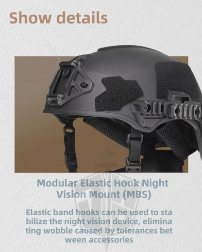 WENDY EX RAIL 3.0, tactical riot helmet made of ABS material with grain sandblasting process