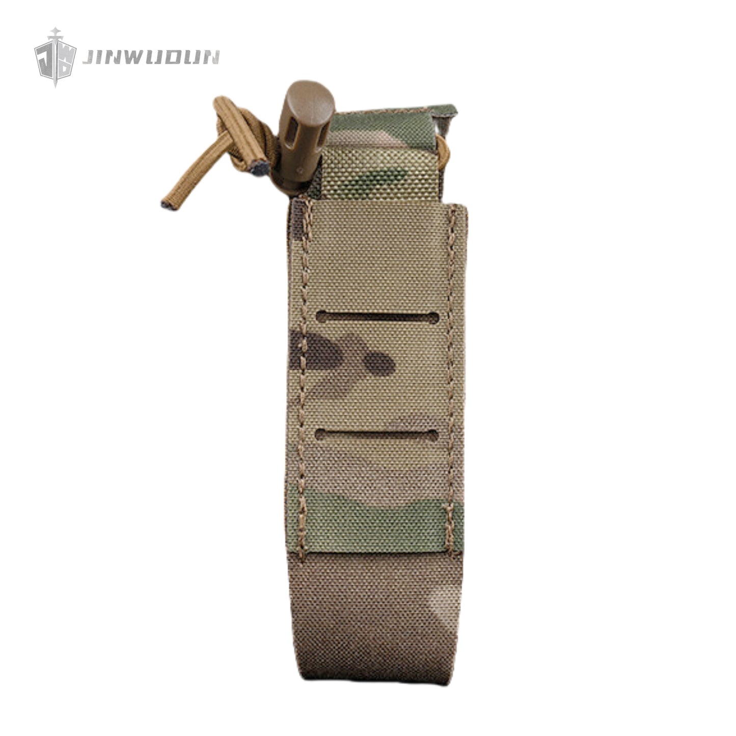 Multifunctional throwing object storage bag with flip-top elastic cord for fastening and molle inserts
