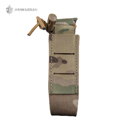 Multifunctional throwing object storage bag with flip-top elastic cord for fastening and molle inserts