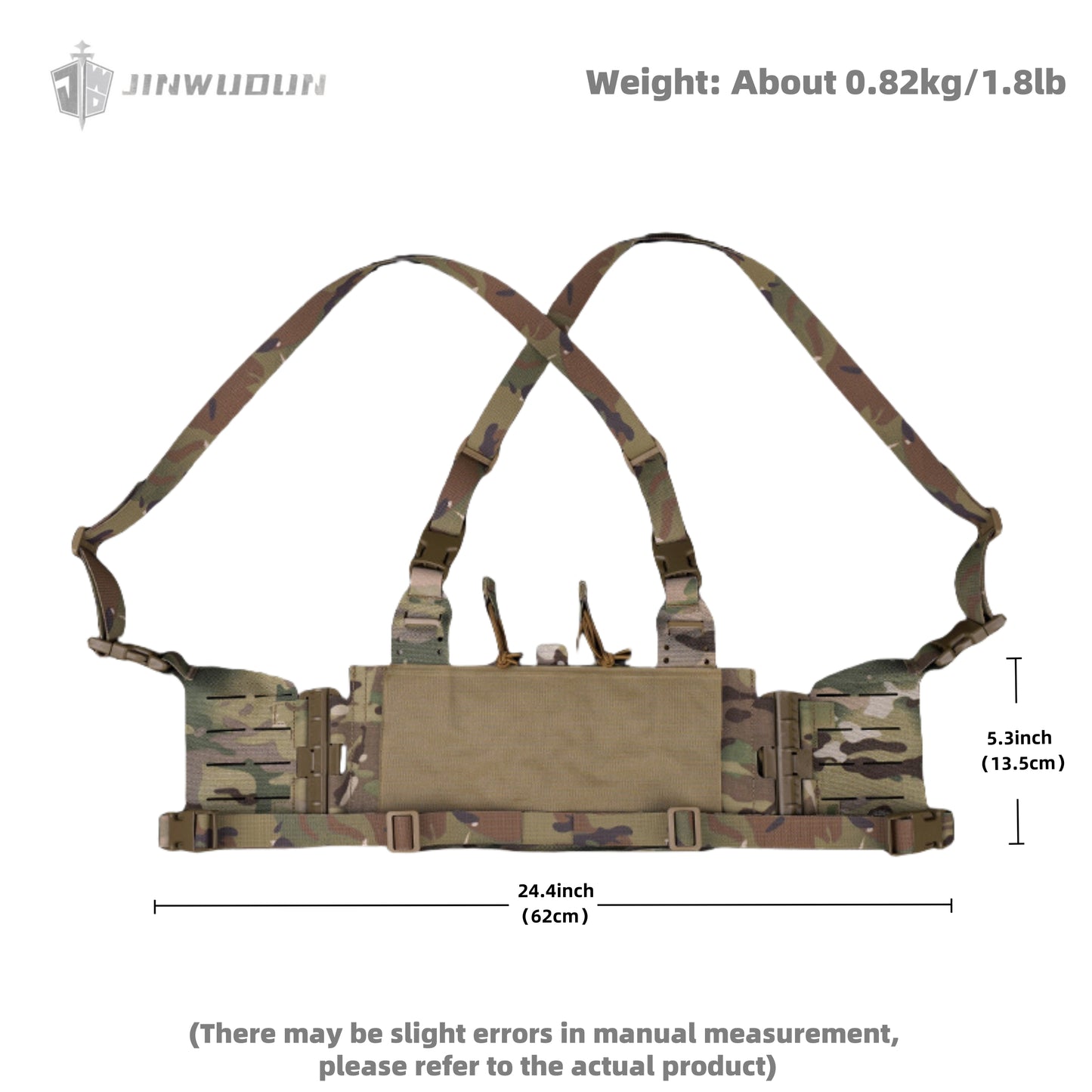 Knight Tactical Chest Mount with Built-in Quad 5.56 Accessory Bag and Quick Release Design for Molle Mount