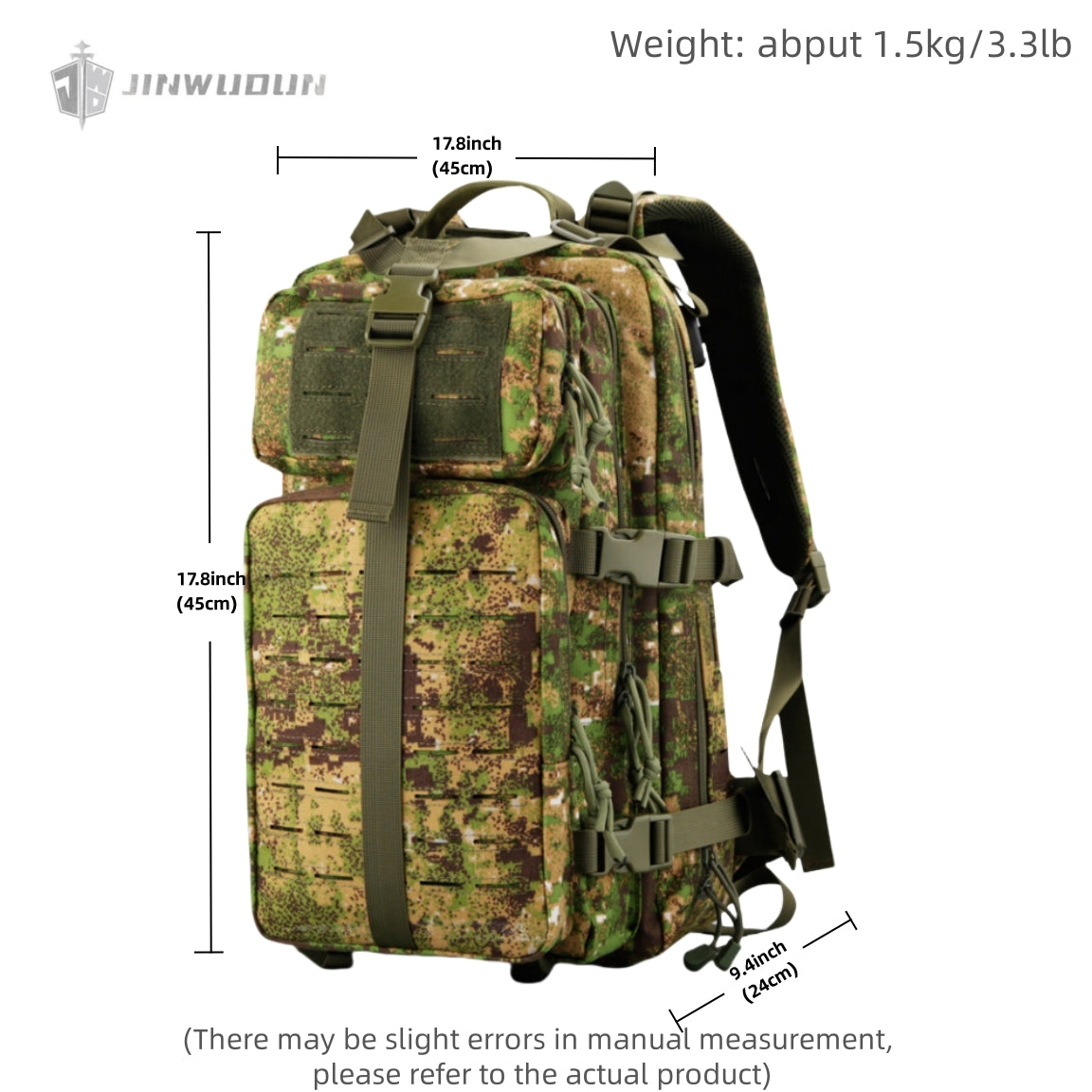 Laser version 3P bag shock-resistant decompression and anti-shake system large capacity tactical backpack