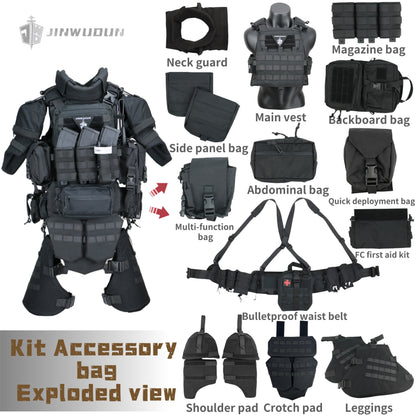 Level NIJ IV Fearless "X" full protection bulletproof vest nylon fabric tactical bulletproof vest increases the protection area