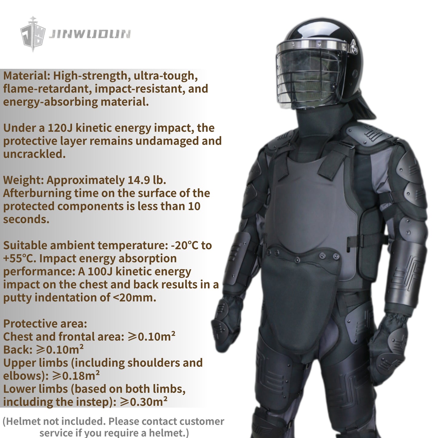 JWD-Full-Body Combat Protection YF Rigid Riot Suit Modular Safety Protection for Security Duty