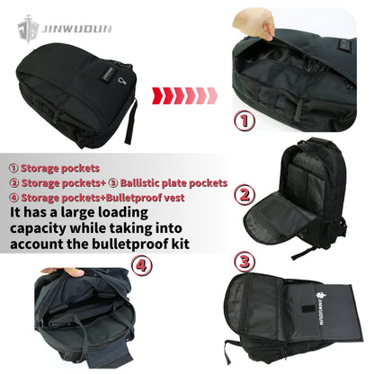 NIJ-III level tactical bulletproof backpack, 3 seconds quick change into tactical vest, nylon material, 15-20 liter capacity bag bulletproof