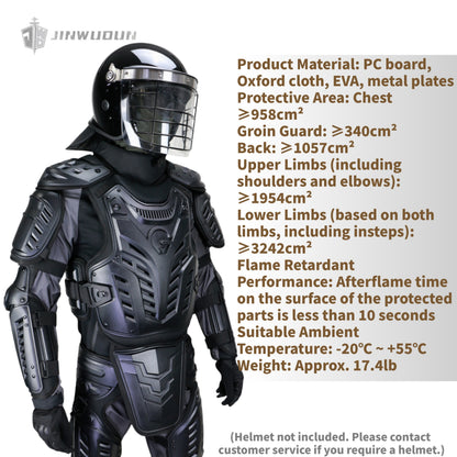 Full set of modular protective openwork oversized riot suit, black riot safety protective equipment