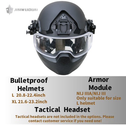 Level NIJ III Ballistic Helmet - Modular Omni-Protective Tactical Ballistic Helmet