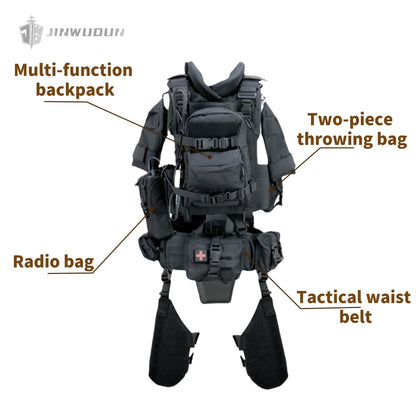 NIJ IV/III+/IIIA Level Full Protection Tactical Bulletproof Vest | 1000D Nylon | Quick-Release System