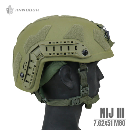 JWD-Level NIJ III bulletproof helmet FAST SF helmet type helmet 15 meters defense 7.62*51 M80 bullet PE material