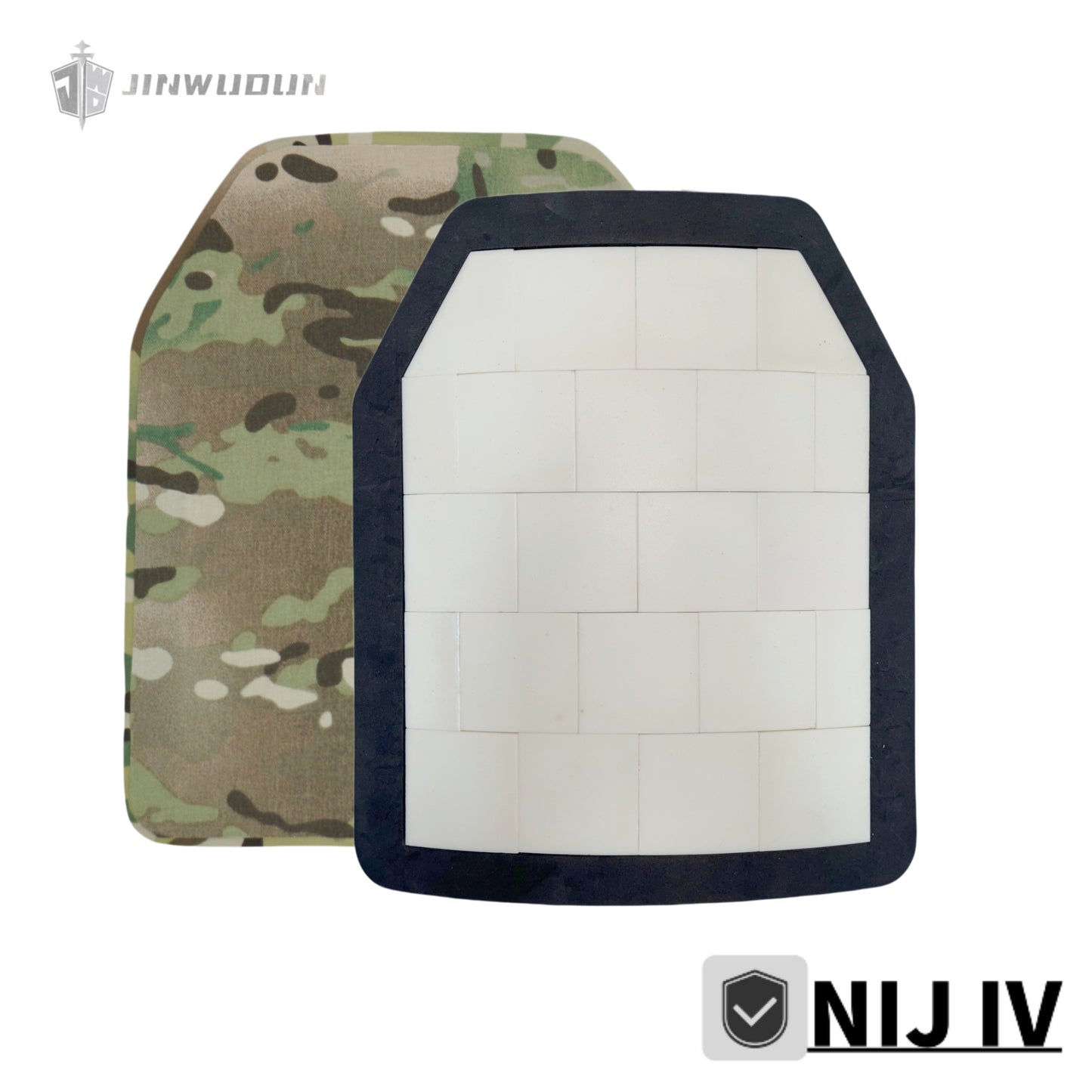 MC-coated Level 4 ballistic plate - alumina ceramic, compliant with US NIJ Level 4 standards.