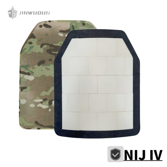 MC-coated Level 4 ballistic plate - alumina ceramic, compliant with US NIJ Level 4 standards.
