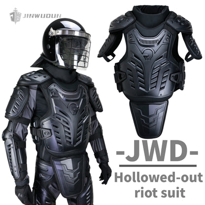 Full set of modular protective openwork oversized riot suit, black riot safety protective equipment