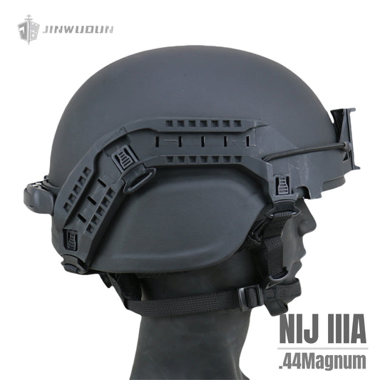 ACH MICH2000 Ballistic Helmet NIJ Level IIIA - Ballistic Helmet + Bolt-less Rail System with Integrated Night Vision Goggle Mount & Bungees