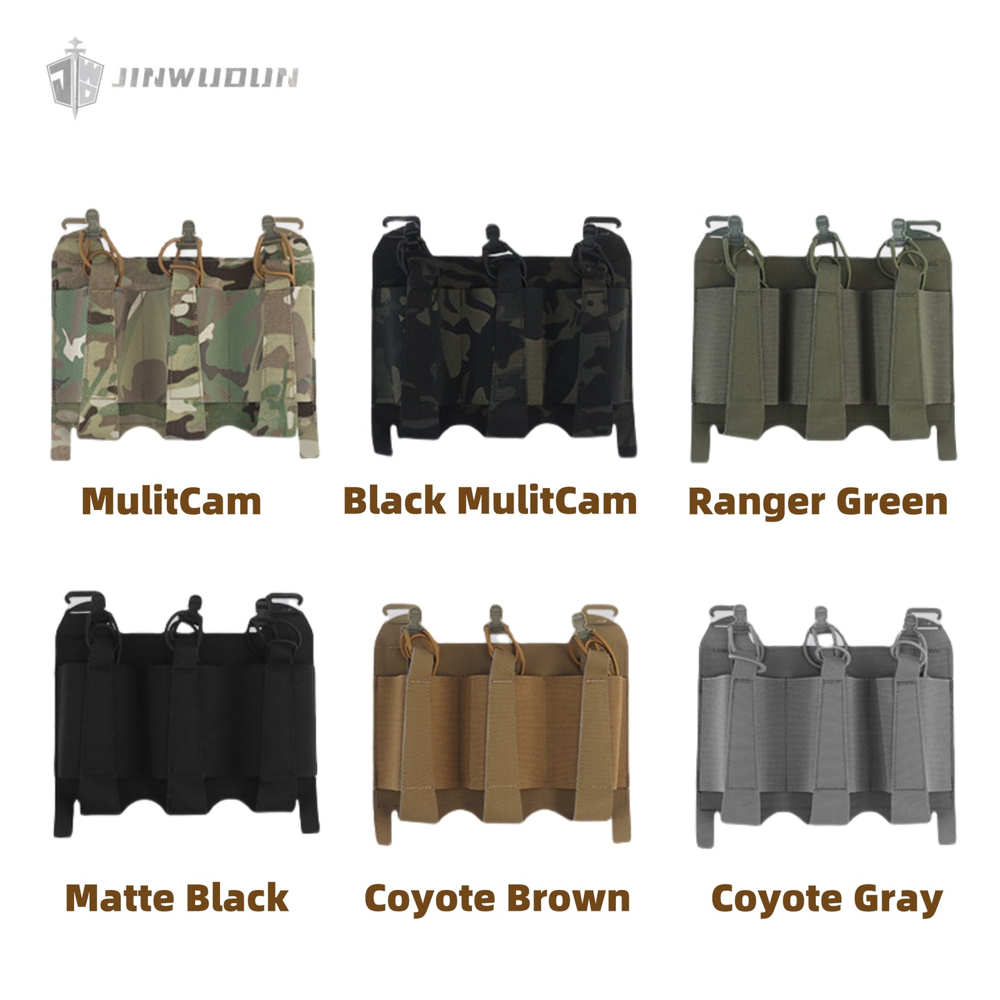 Triple elastic functional bag Tactical vest chest hanging external functional bag Velcro