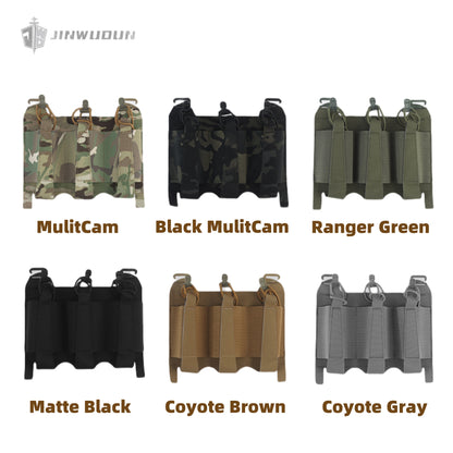 Triple elastic functional bag Tactical vest chest hanging external functional bag Velcro