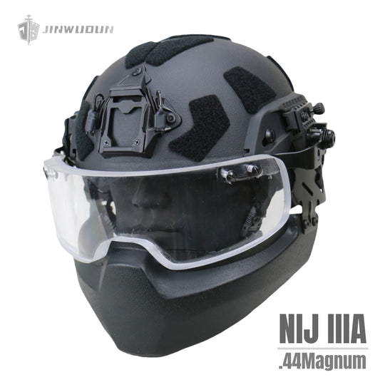 JWD-Full protection bulletproof helmet combination (helmet + goggles + jaw guard) American standard IIIA grade protection PE material