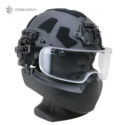 JWD-Full protection bulletproof helmet combination (helmet + goggles + jaw guard) American standard IIIA grade protection PE material