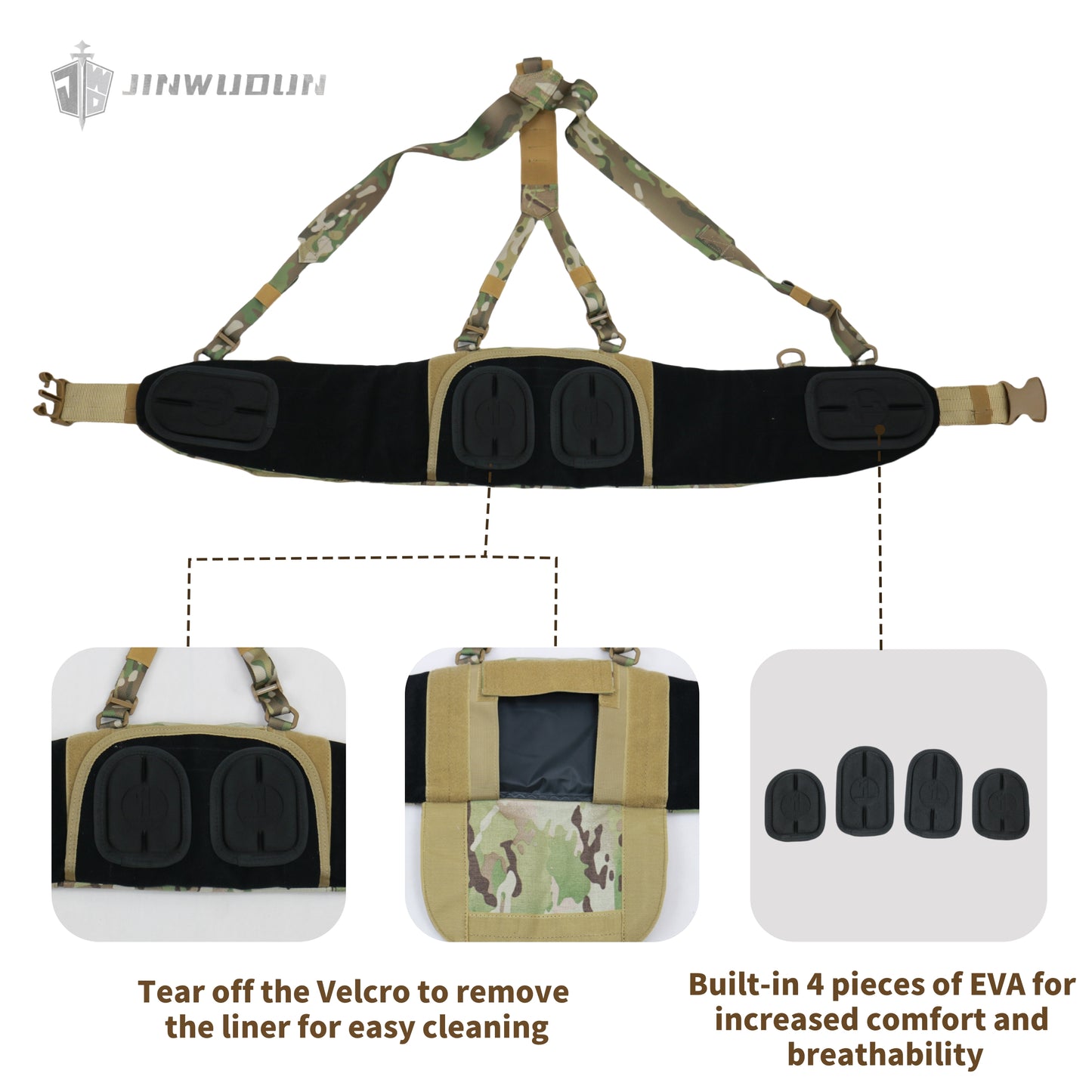 NIJ-IIIA tactical bulletproof belt, 1000D nylon, with Molle webbing system to attach more tactical equipment