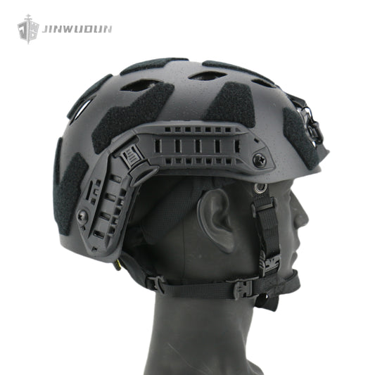 JWD-FAST SF carbon fiber helmet, particle sandblasting process, top perforated design weighs about 1.5 pounds
