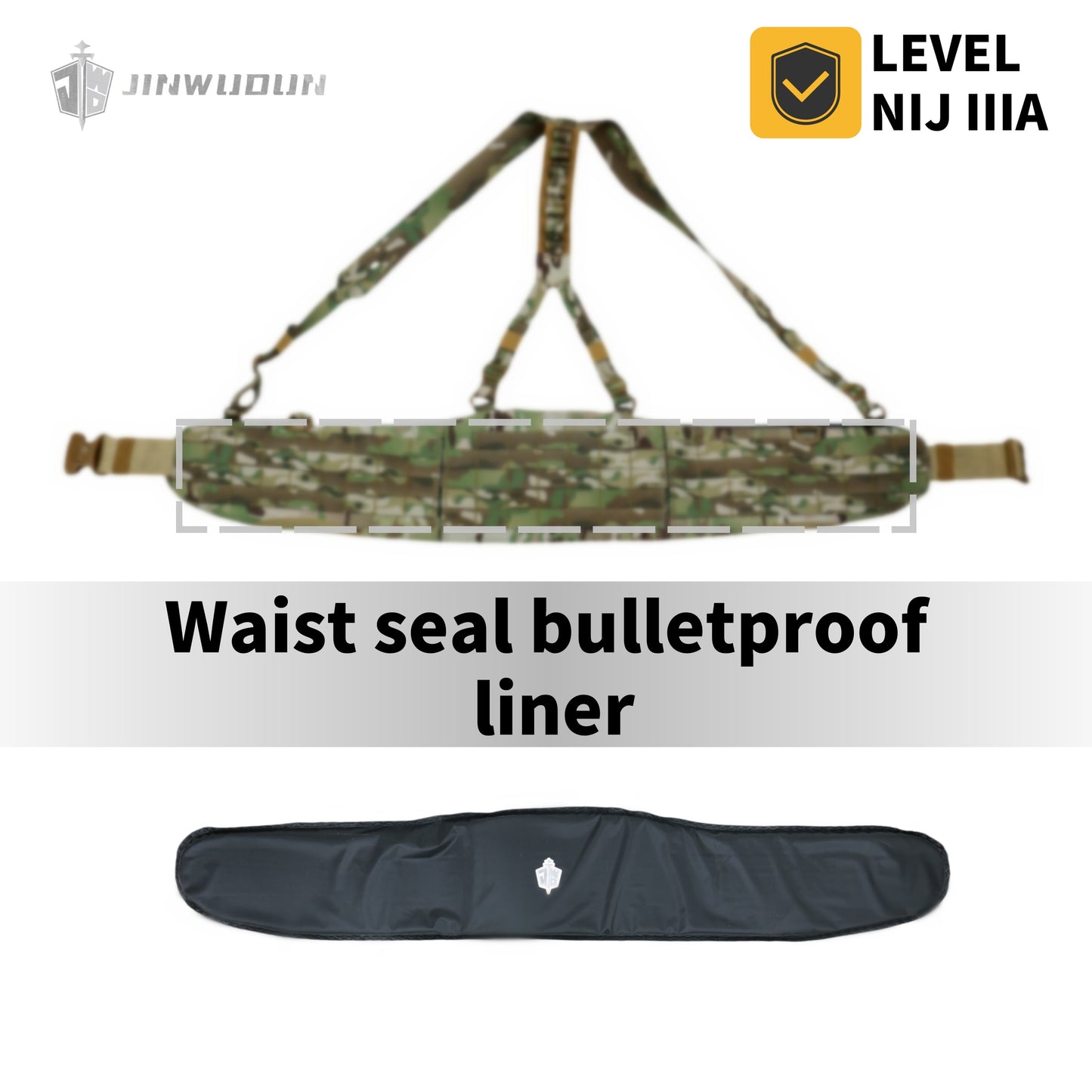 Tactical waist belt bulletproof liner, US standard IIIA/GA3 level protection soft UHMWPE material