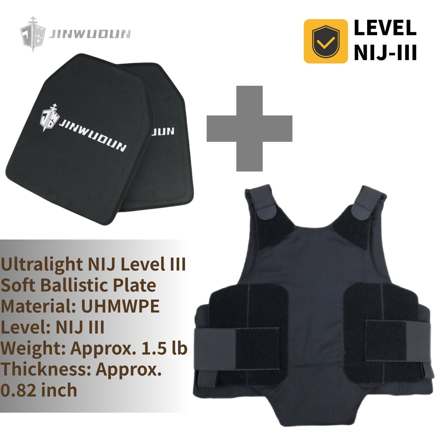 Concealed Lightweight Tactical Bulletproof Vest (US Standard IIIA)