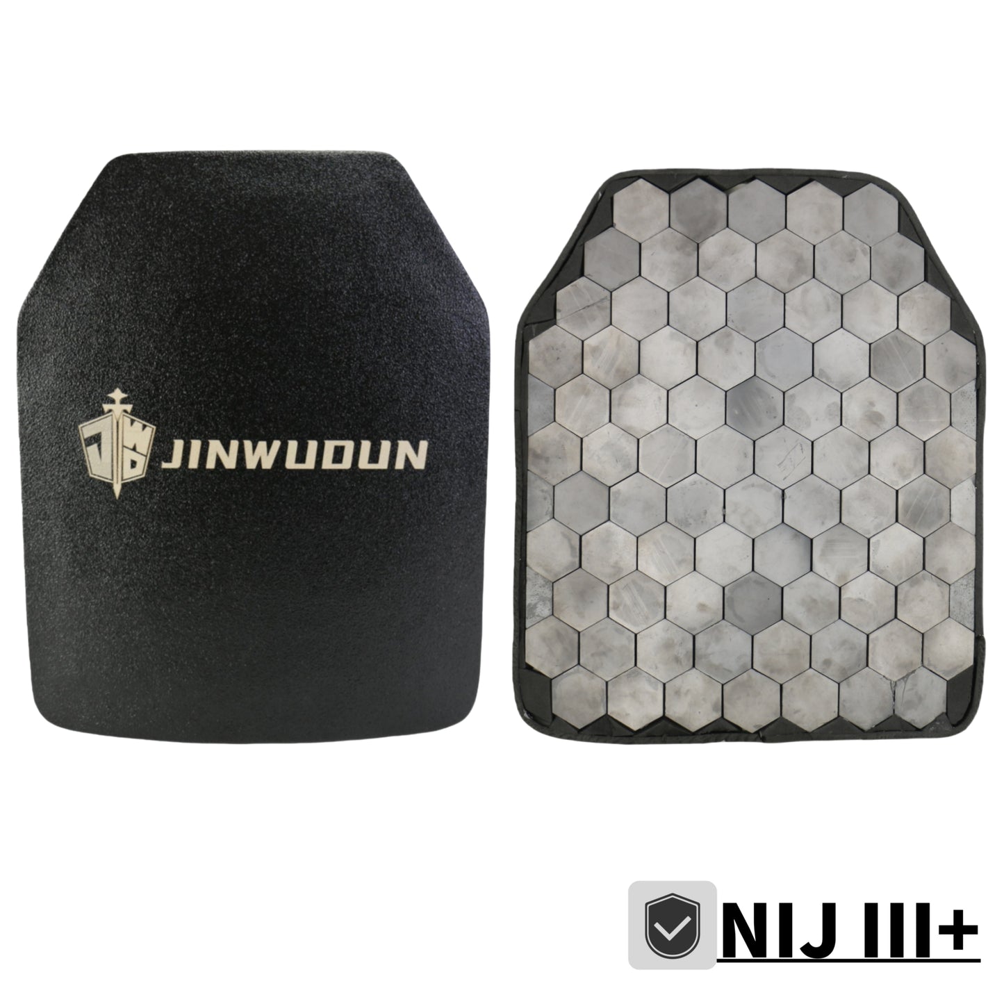 Multi-Curve Bulletproof Plate Level III+, Ceramic Composite, Polyurea Coating, 10x12 Inches