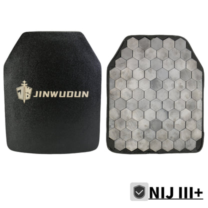 Multi-Curve Bulletproof Plate Level III+, Ceramic Composite, Polyurea Coating, 10x12 Inches