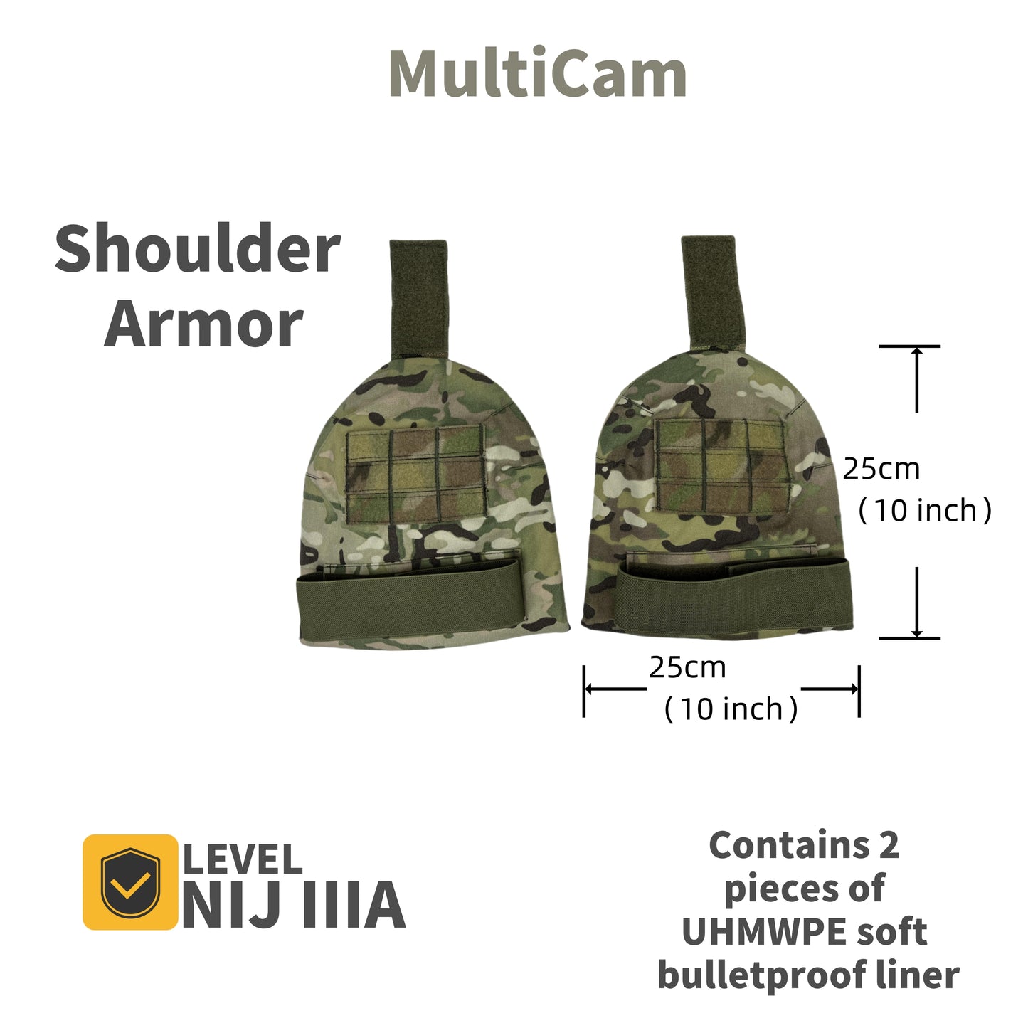 Tactical vest Body Armor Accessory Kit - NIJ IIIA Bulletproof Shoulder, Neck, Thigh, Groin, and Abdomen Protection