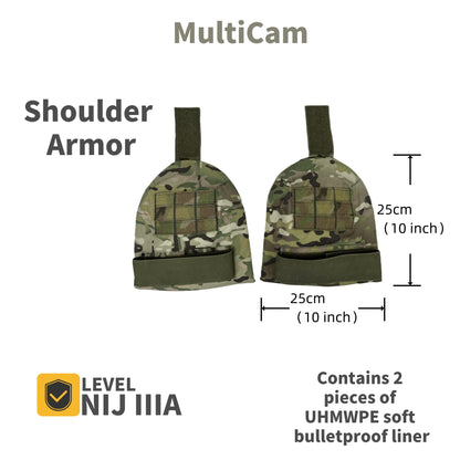 Tactical vest Body Armor Accessory Kit - NIJ IIIA Bulletproof Shoulder, Neck, Thigh, Groin, and Abdomen Protection