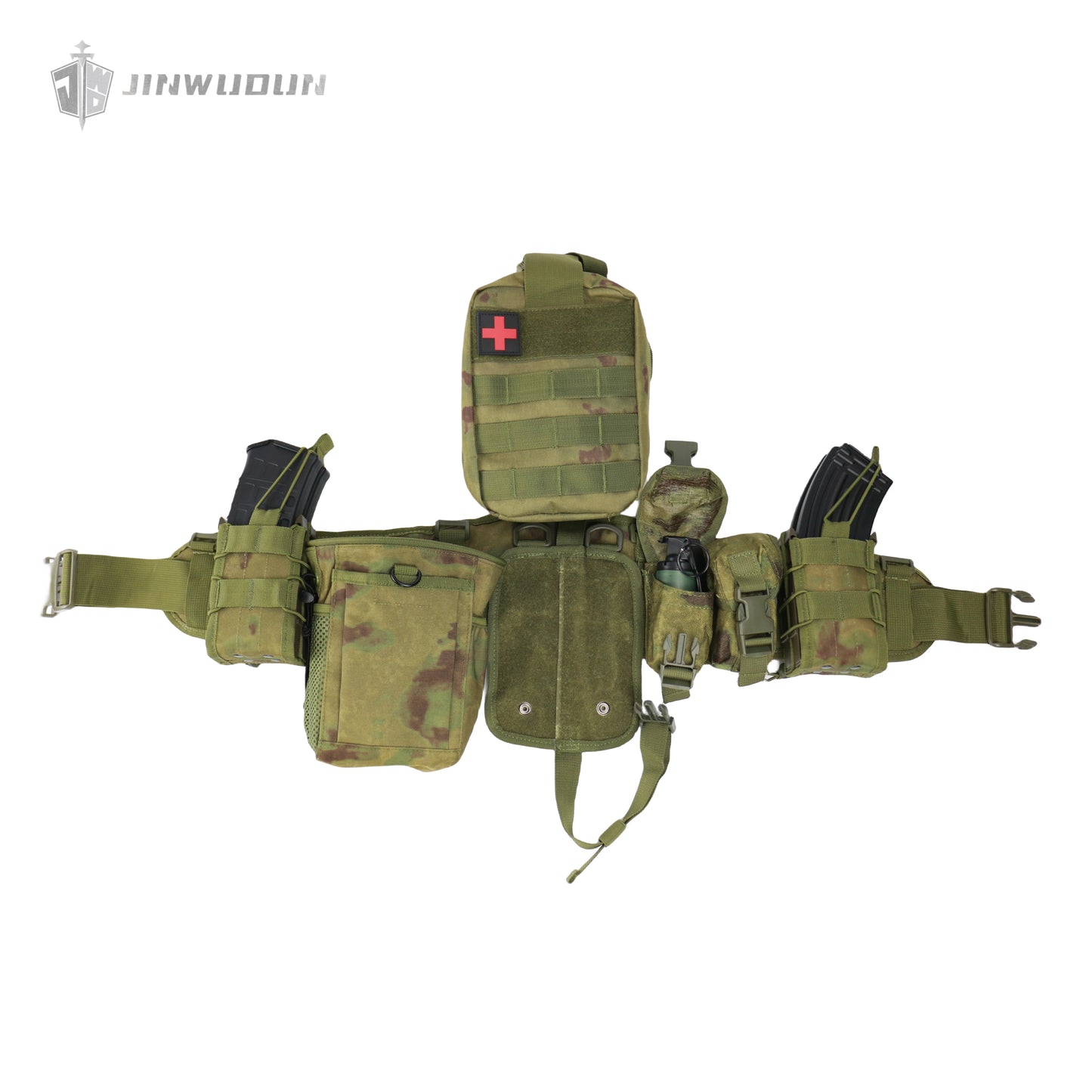 Tactical girdle/belt - equipped with adjustable straps-8 pockets-MOLLE system