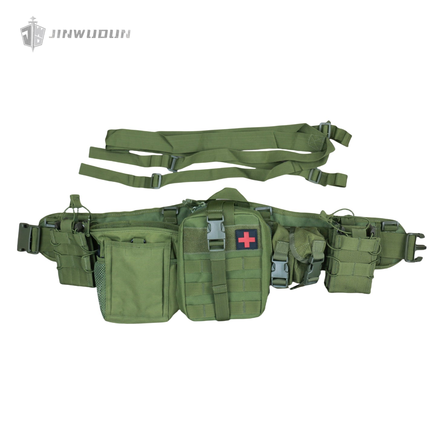 Tactical girdle/belt - equipped with adjustable straps-8 pockets-MOLLE system