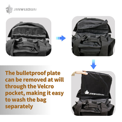 Tactical Bulletproof Backpack,3-Second Quick-Convert  Level III Protection, Nylon Material, 15-20L Capacity Bag Bulletproof