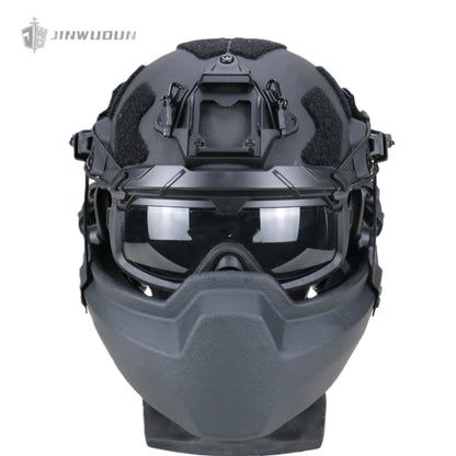 APA-05LT-FASTFull protection bulletproof helmet setBulletproof helmet + bulletproof chin guard + goggles - NIJ Level IIIA protection against 9x19mm bullets