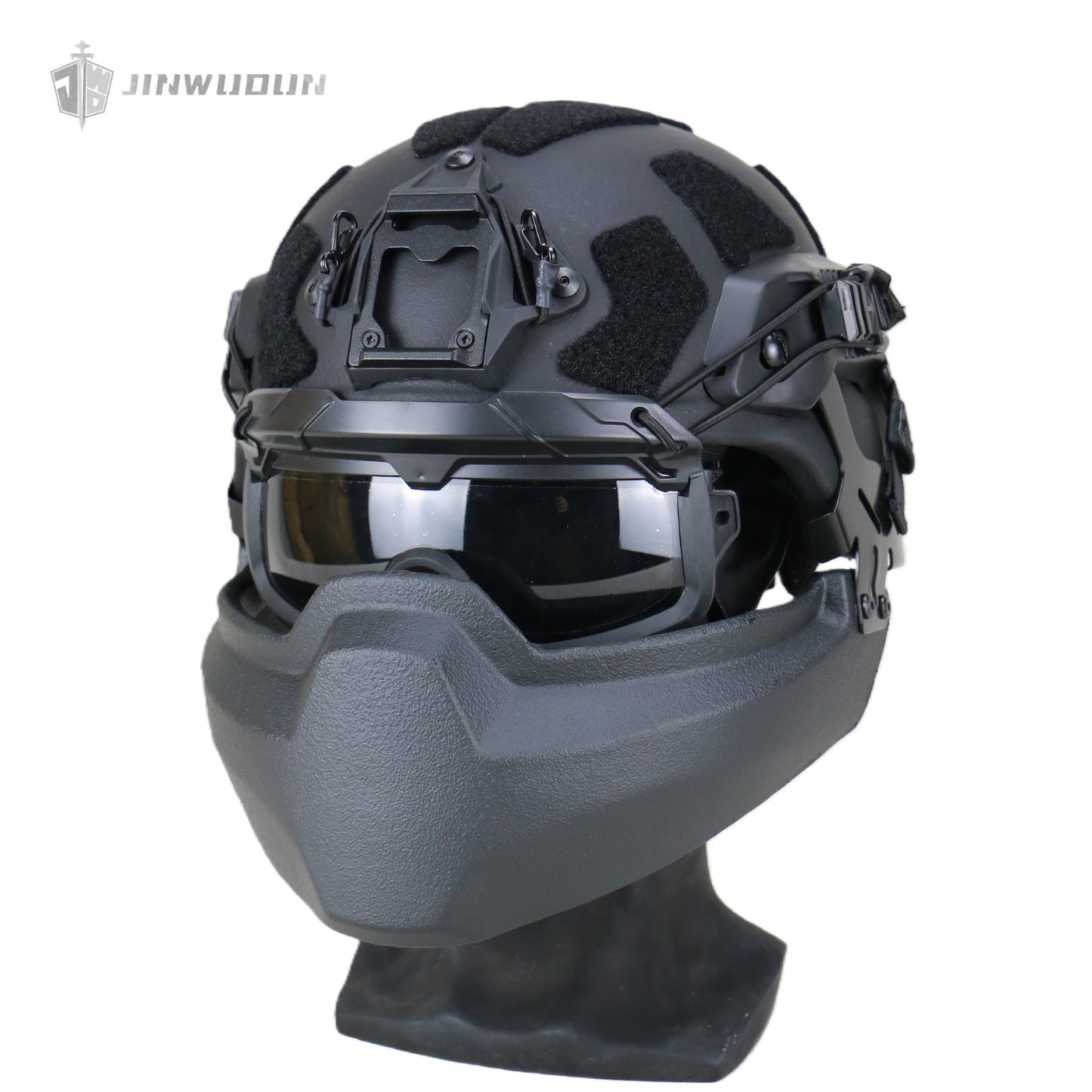 APA-05LT-MICH Full Protection Bulletproof Helmet Kit: Bulletproof Helmet + Jaw Protector + Goggles - NIJ IIIA Protection, 9x19mm Bullet.