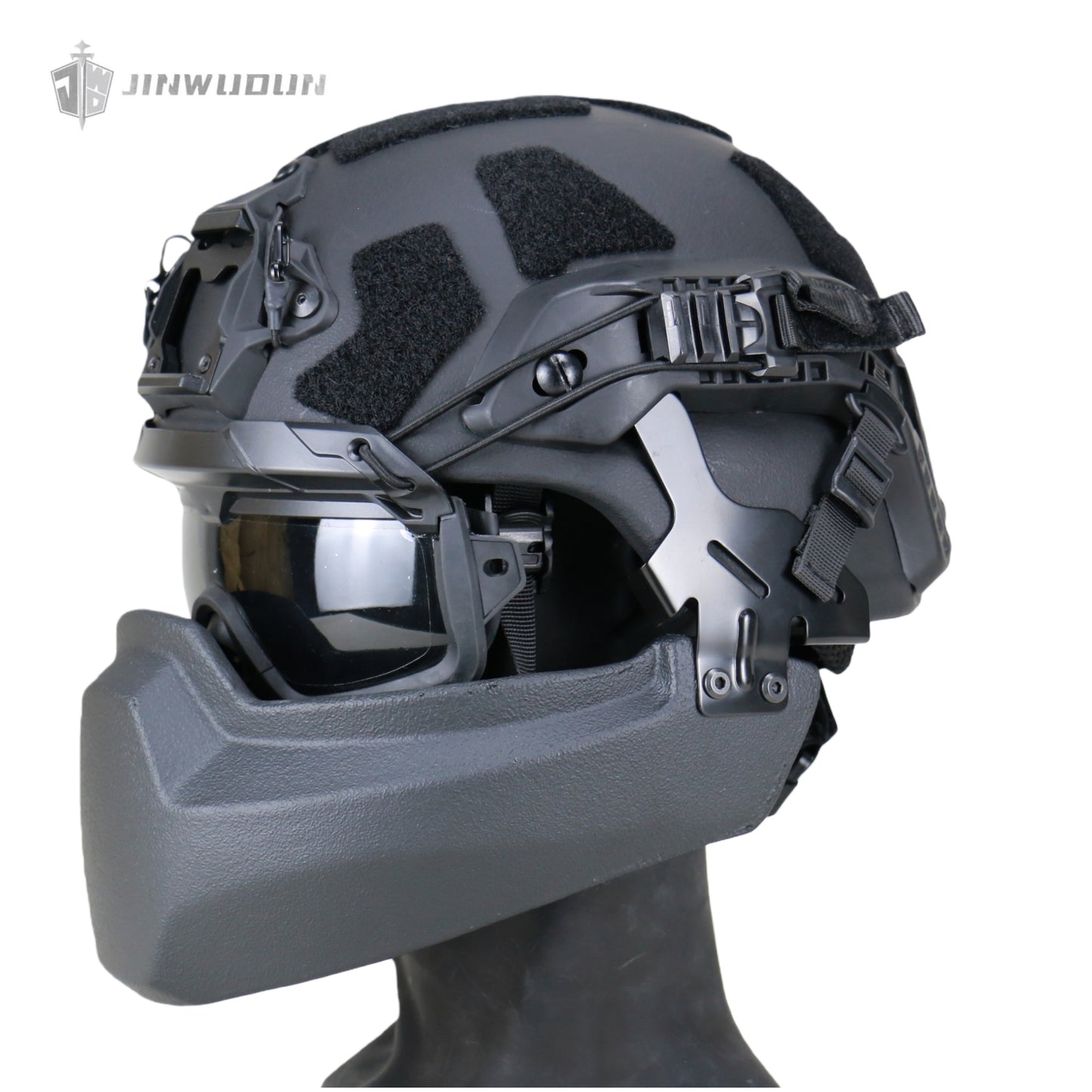 APA-05LT-MICH Full Protection Bulletproof Helmet Kit: Bulletproof Helmet + Jaw Protector + Goggles - NIJ IIIA Protection, 9x19mm Bullet.