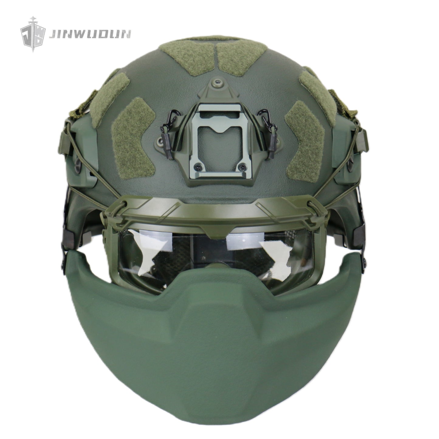 APA-03LT-MICH Full Protection Bulletproof Helmet Kit: Bulletproof Helmet + Jaw Protector + Goggles - NIJ IIIA Protection, 9x19mm Bullet.