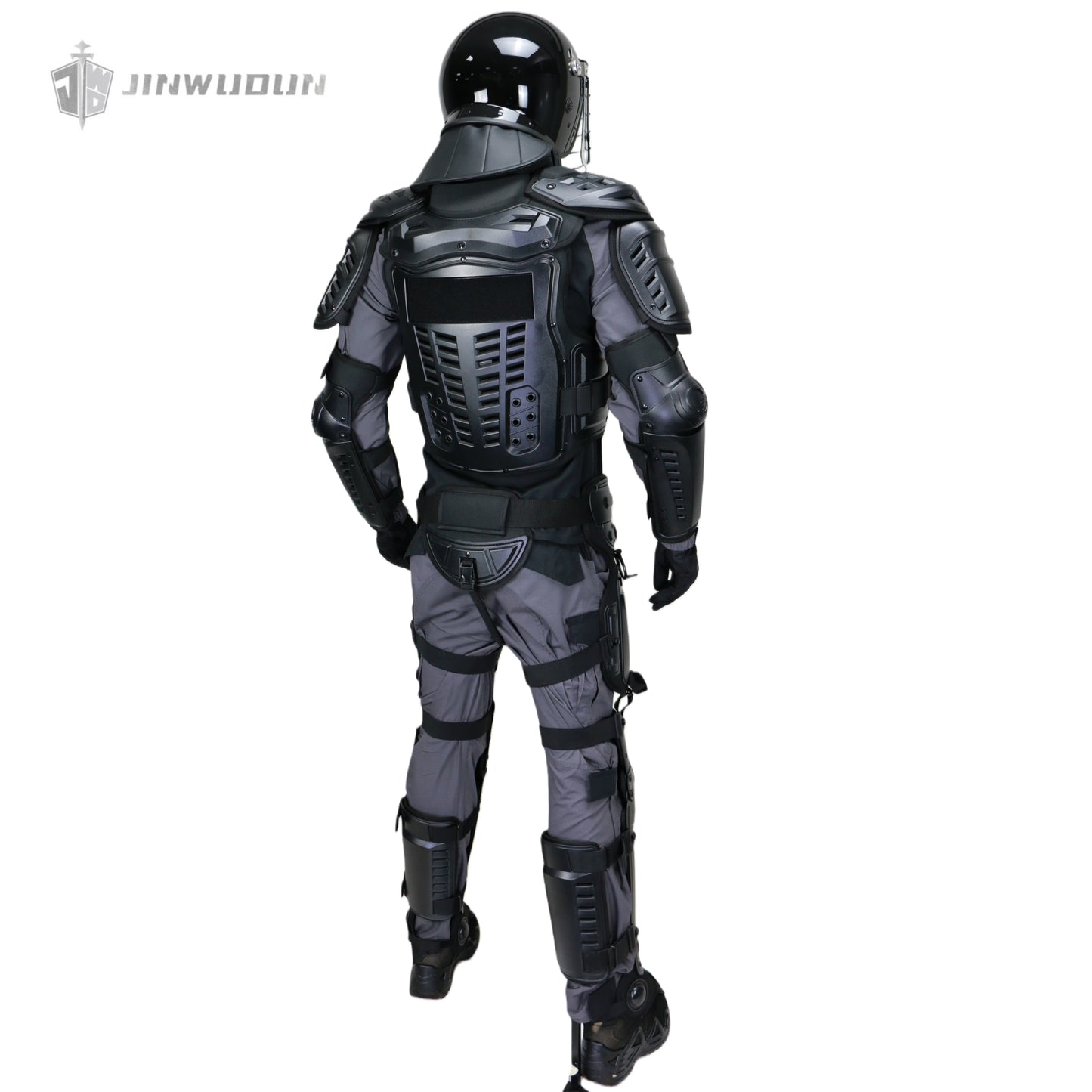 Full set of modular protective openwork oversized riot suit, black riot safety protective equipment
