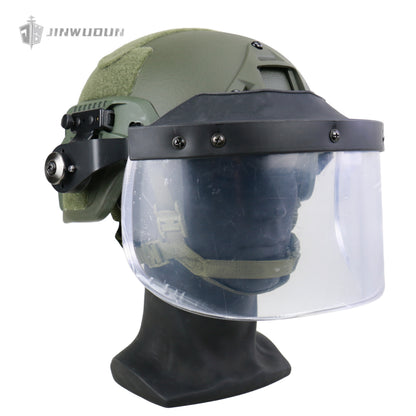 NIJ IIIA level bulletproof face shield with waterproof silicone layer, universal tactical equipment bulletproof face shield