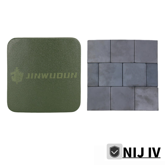 LEVEL NIJ IV+spray polyurea coating, 6*6inch ,Alumina ceramic/Silicon carbide ceramic+PE bulletproof waist plate