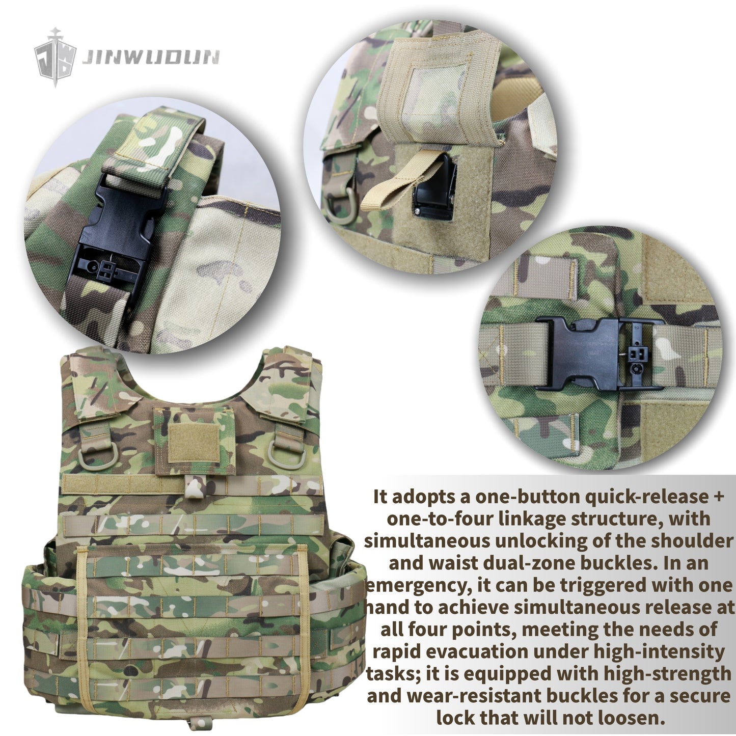 IOTV GEN4 One-Click Quick-Release Tactical Bulletproof Vest, Tactical Gear, Quick-Release Vest